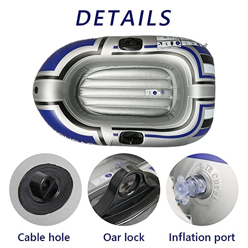 ptlsy Inflatable Boat, Swimming Pool Lake Float Raft for Adults with Oars and Air Pump - Image 5