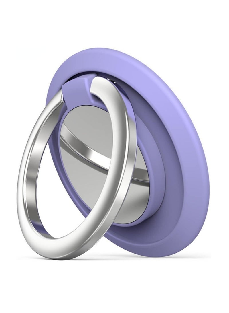 2 Pack Ring Stand Mobile Phone Ring Holder Buckle Car Magnetic Silicone Metal Car For All Smartphones (Lilac) - Image 1