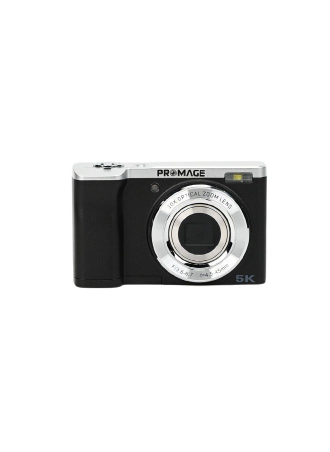 PROMAGE PROMAGE PC250 Black 5K Digital Camera - 56MP UHD with 10X Optical Zoom, 2.8" IPS Touch Screen, 512GB Support & Solibag Carry Case | Advanced Vlogging Camcorder  - Image 1
