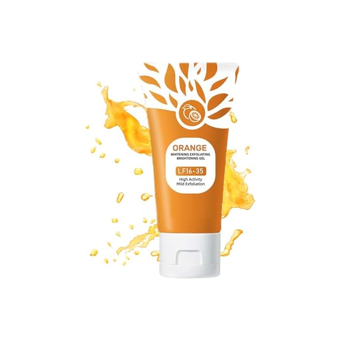 Orange Enzymes Exfoliating Gel for Face & Body,Mild Exfoliating Orange Gel Scrub with Deep Cleansing,Blackhead Removal,Moisturizing Facial Exfoliator for All Skin Types (1pc, 1.7oz)