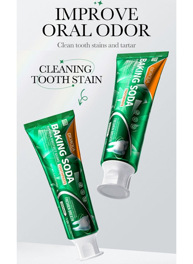 بيو أكوا معجون أسنان صودا الخبز ، تنظيف البلاك والجير المرفق ، تبييض الأسنان ، تنظيف وتنقية الفم 100 جرام - Image 5