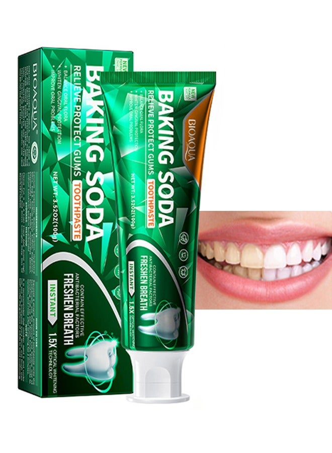بيو أكوا معجون أسنان صودا الخبز ، تنظيف البلاك والجير المرفق ، تبييض الأسنان ، تنظيف وتنقية الفم 100 جرام - Image 1