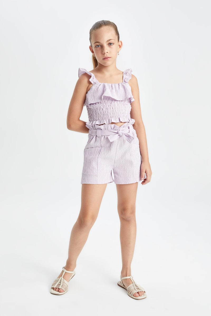 DeFacto Purple Girl Girl Paperbag Shorts Casual - Image 2