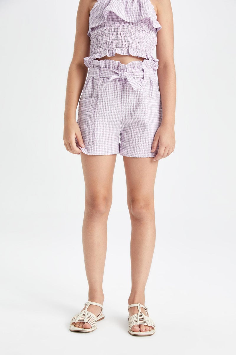 DeFacto Purple Girl Girl Paperbag Shorts Casual - Image 5