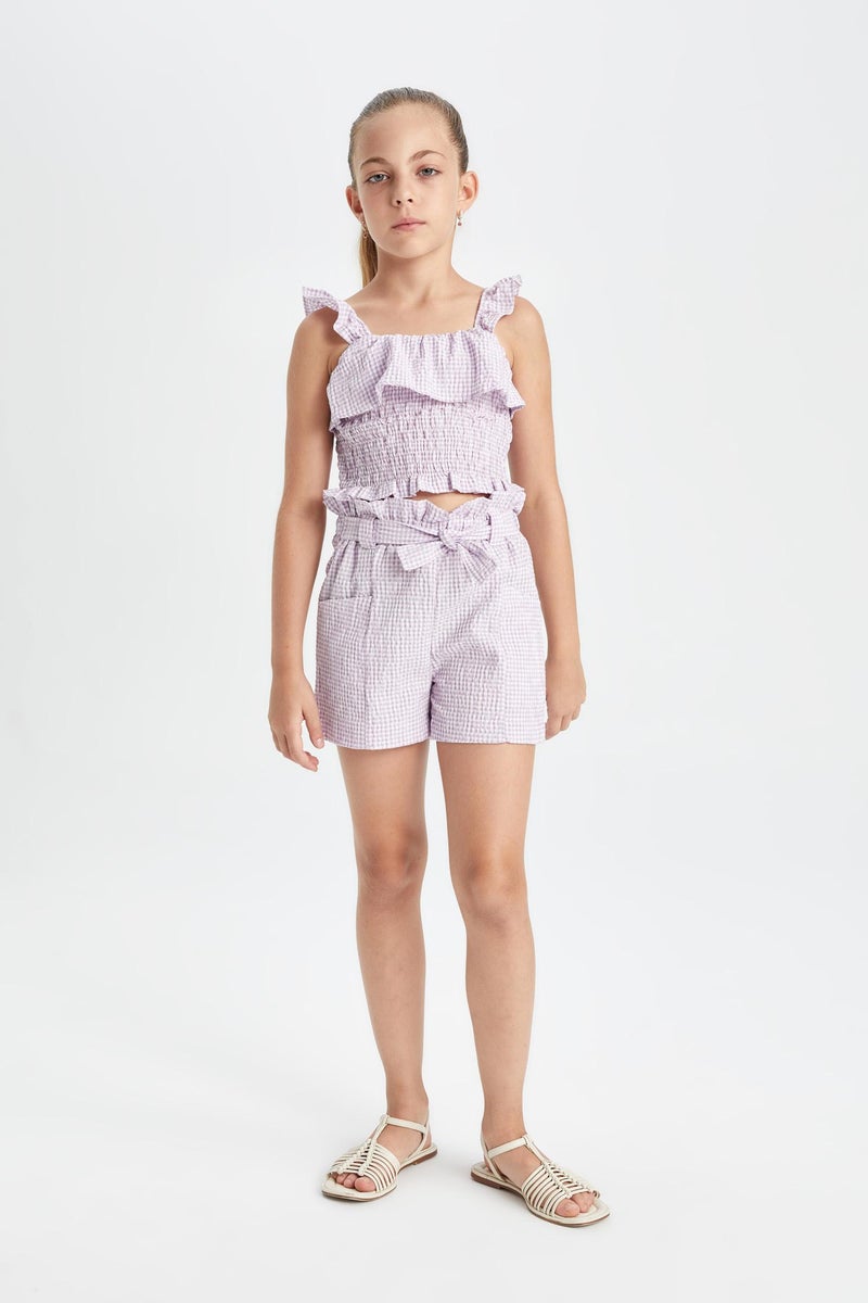 DeFacto Purple Girl Girl Paperbag Shorts Casual - Image 1