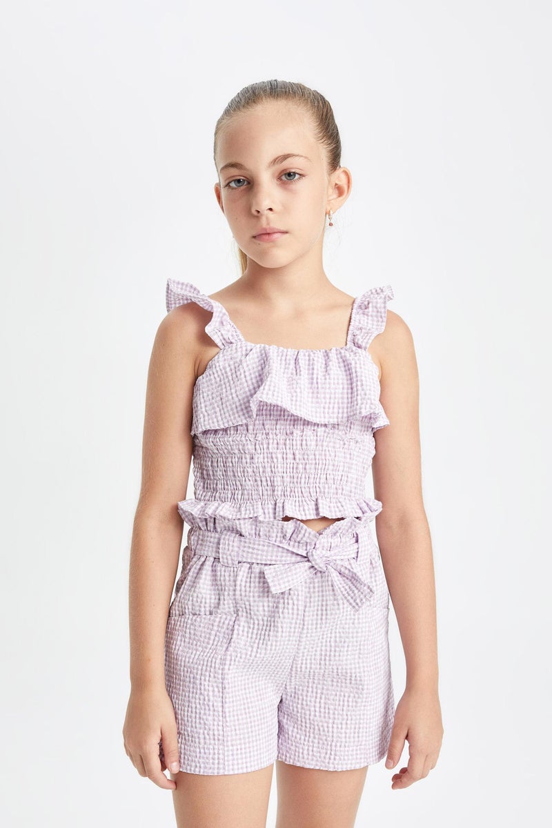 DeFacto Purple Girl Girl Paperbag Shorts Casual - Image 3