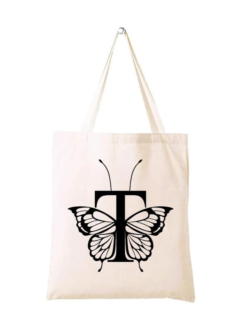 PRINTSHOP4ME Monogrammed Cotton Tote-Ideal For Sustainable Travel-Perfect For Reusable Grocery And Travel Bag-Tote Bags For Women - Image 1