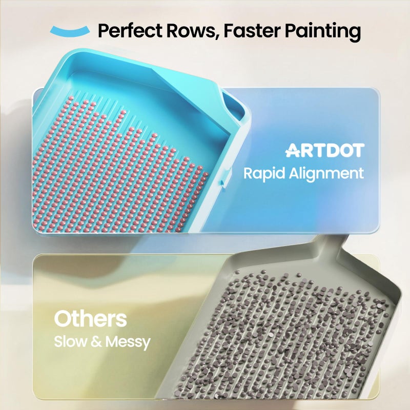 ARTDOT 10-Piece Interlocking Diamond Art Trays Kits for Adults, Stackable Diamond Painting Accessories and Tools - Image 4