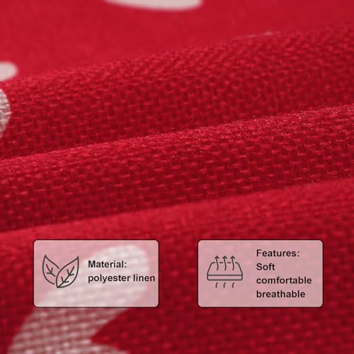 Hongsome Valentines Day Decorations-Throw Pillow Covers 18x18 in set of 4,Valentine Linen Pillow Case with Red Buffalo Plaid Heart Love Truck for Large Couch Sofa Home Inside Outside Holiday Party Decor - Image 3