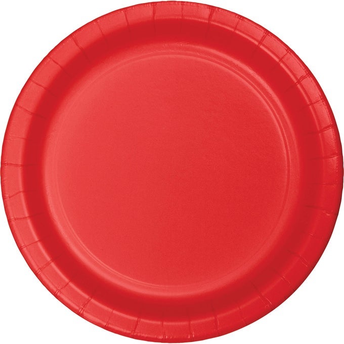 24COUNT TOUCH OF COLOR PAPER BANQUET PLATES CLASSIC RED