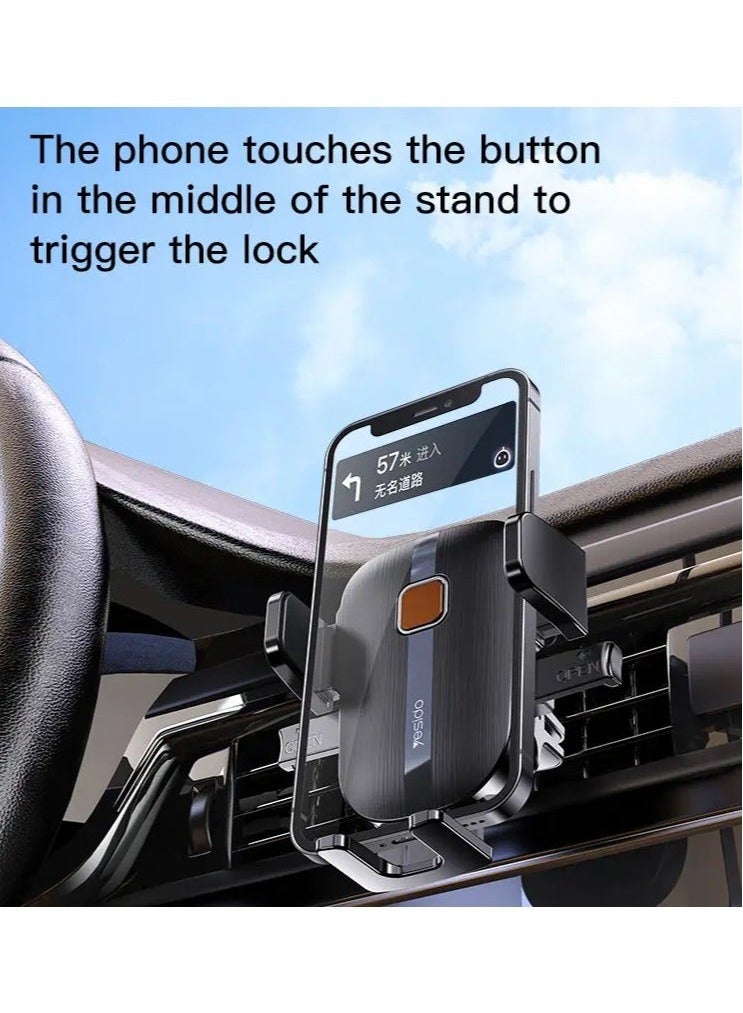 Yesido C162 360° Rotating Car Phone Holder – Gravity Reaction Universal Air Vent Mount for Smartphones – Easy One-Handed Operation – Adjustable for Secure Fit – Compatible with iPhone, Samsung, and Other Devices – Ideal for Car Use - Image 3