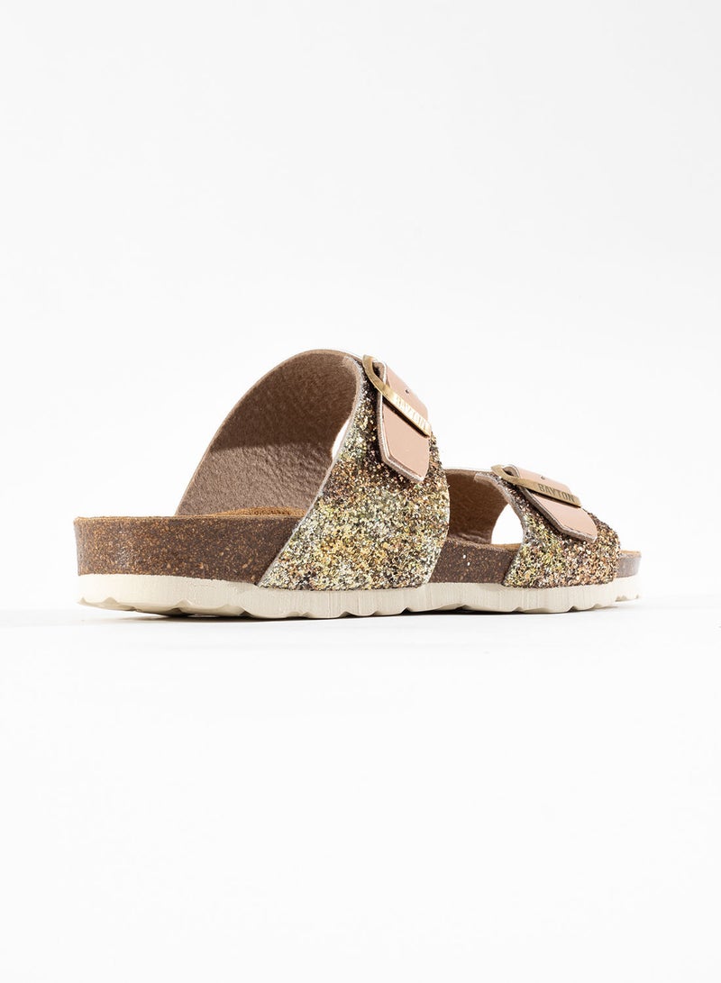 BAYTON Ilithyie Gold Flat Sandals - Image 2