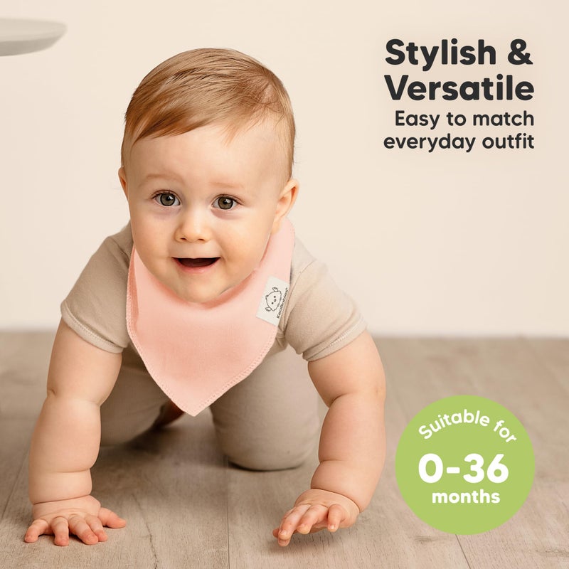 KeaBabies 8-Pack Organic Baby Bandana Bibs for Girls - Super Absorbent Triangle Baby Bibs for Drooling and Teething Infant, 100% Cotton Extra Soft for Newborn, Infant 0-36 Months (Dew) - Image 4