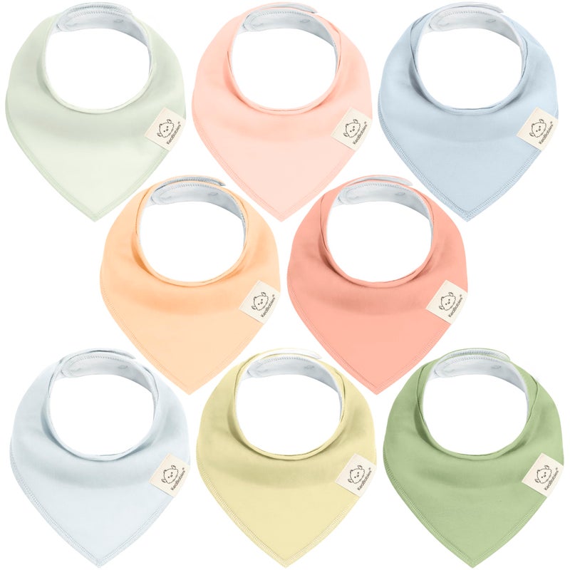 KeaBabies 8-Pack Organic Baby Bandana Bibs for Girls - Super Absorbent Triangle Baby Bibs for Drooling and Teething Infant, 100% Cotton Extra Soft for Newborn, Infant 0-36 Months (Dew) - Image 1