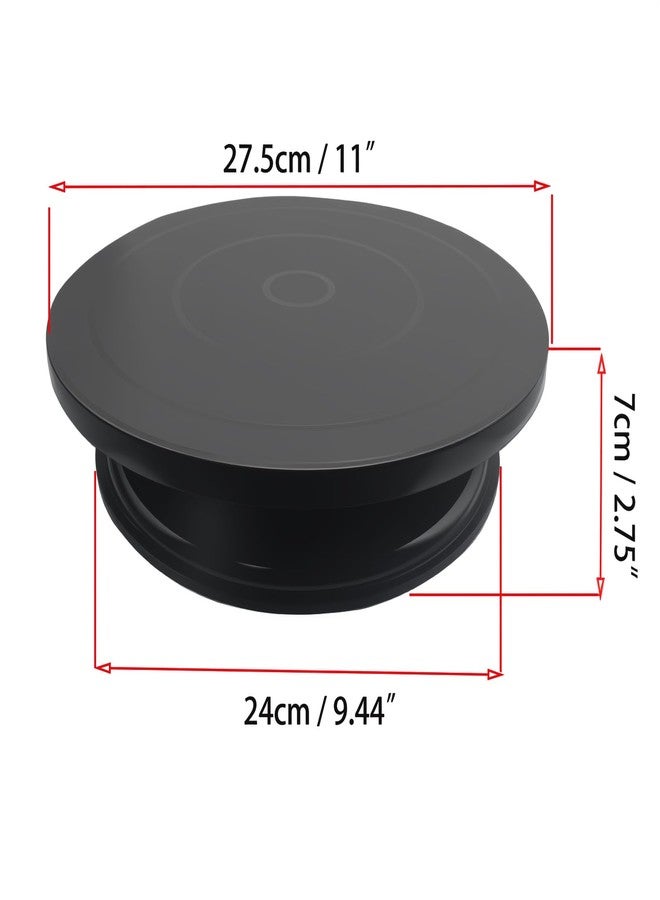OZXNO Cake Decorating Turntable 11 Inch Cake Turntable Anti-slip Rotating Cake Stand for Decorating(1pcs Black) - Image 2