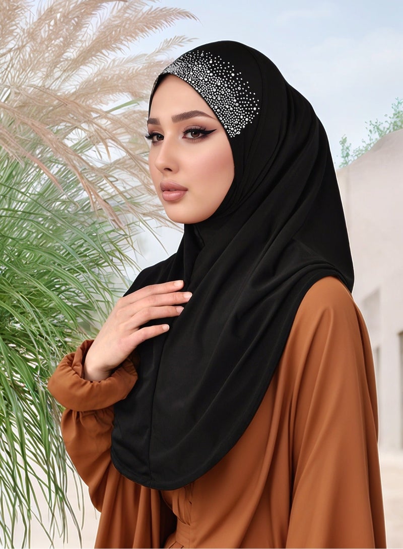 حجاب مسلم حجاب فوري للنساء جليتر بائكة توربان رأس إسلامي أوشال غطاء رأس - Image 1
