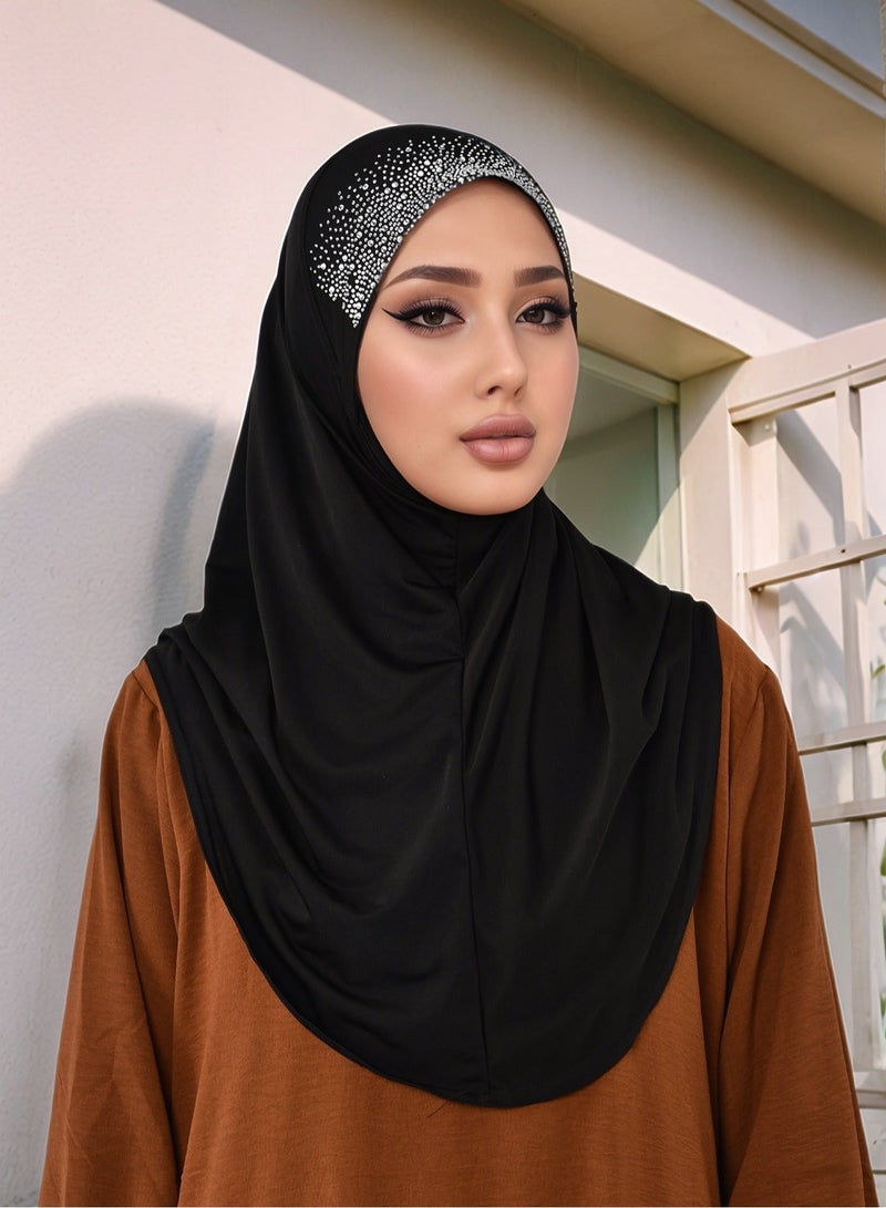 حجاب مسلم حجاب فوري للنساء جليتر بائكة توربان رأس إسلامي أوشال غطاء رأس - Image 2