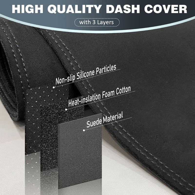 Durable Dashboard Cover For 2015-2020 Kia Sorento Black Line Right Hand Drive Soft Faux Suede Velour Material Comfortable Interior Accessory - Image 5