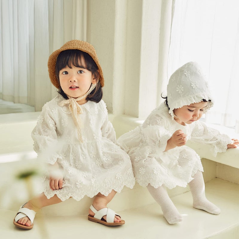 pureborn Baby Girls Straw Sun Hat Wide Brims Bucket Hat Sun Protection with Straps for Infant Girls 6-24 Months Brown - Image 3