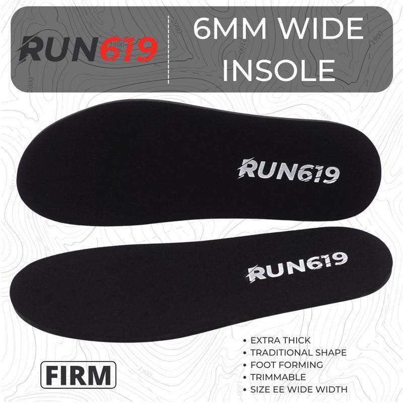 Run 619 نعال حذاء Wide Run 619 - شكل قدم تقليدي بدون قطرة - عرض عريض - حشوات أحذية مسطحة سميكة وثابتة - للرجال 11-12 - Image 2