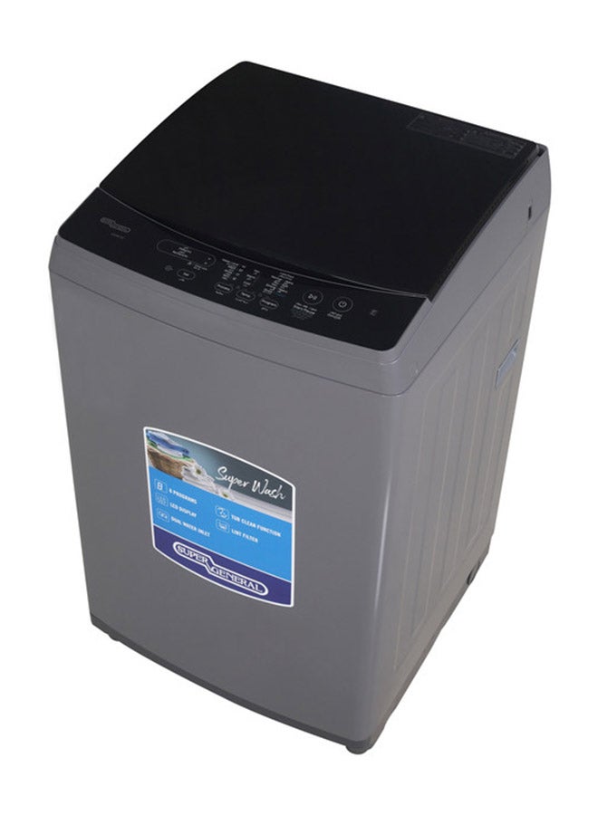 SUPER GENERAL Top Load Washing Machine With Drain Pump And Child Lock System Function 8 kg KSGW825 Silver - Image 1