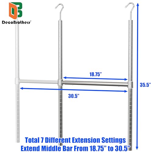 Deco Brothers DecoBrothers Adjustable Hanging Closet Rod, Chrome - Image 3