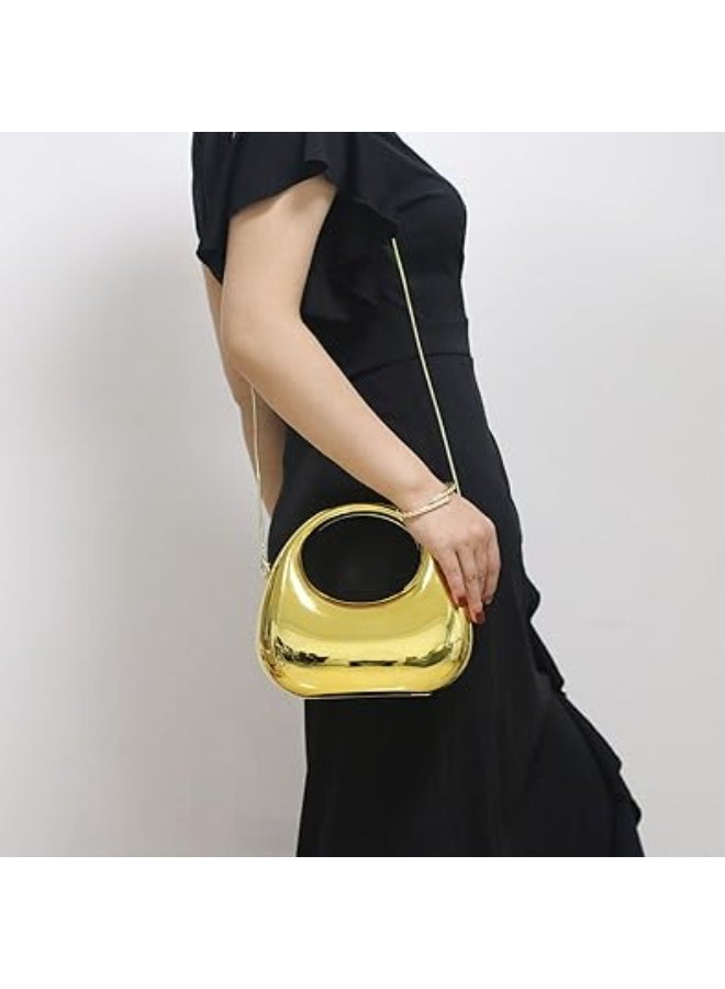 A unique moon-shaped acrylic women's handbag with a top handle, perfect for weddings, cocktail parties, and evening events. - Image 5