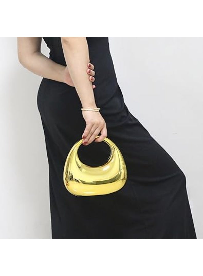 A unique moon-shaped acrylic women's handbag with a top handle, perfect for weddings, cocktail parties, and evening events. - Image 2