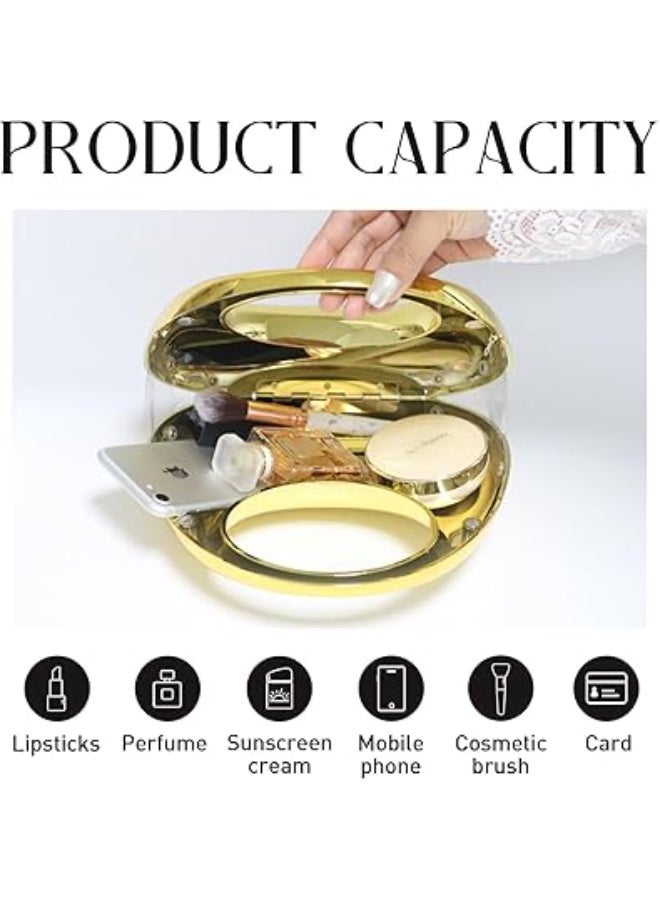 A unique moon-shaped acrylic women's handbag with a top handle, perfect for weddings, cocktail parties, and evening events. - Image 4