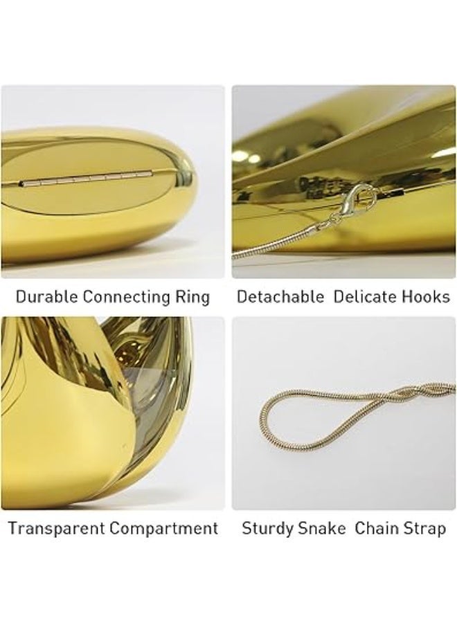 A unique moon-shaped acrylic women's handbag with a top handle, perfect for weddings, cocktail parties, and evening events. - Image 3