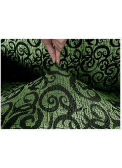 Fabienne 6-Piece Woven Jacquard Stretch Fit Dining Chair Covers Set Olive Green  - Image 3