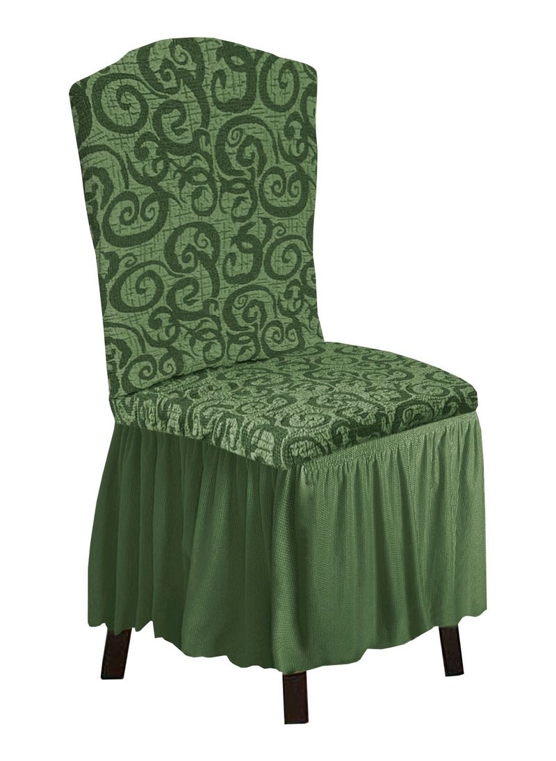 6-Piece Woven Jacquard Stretch Fit Dining Chair Covers Set Olive Green - pzsku/ZA2C869B930886B99F503Z/45/_/1672399592/c19e2390-94ee-4c36-a48f-62bb71ecbdb3