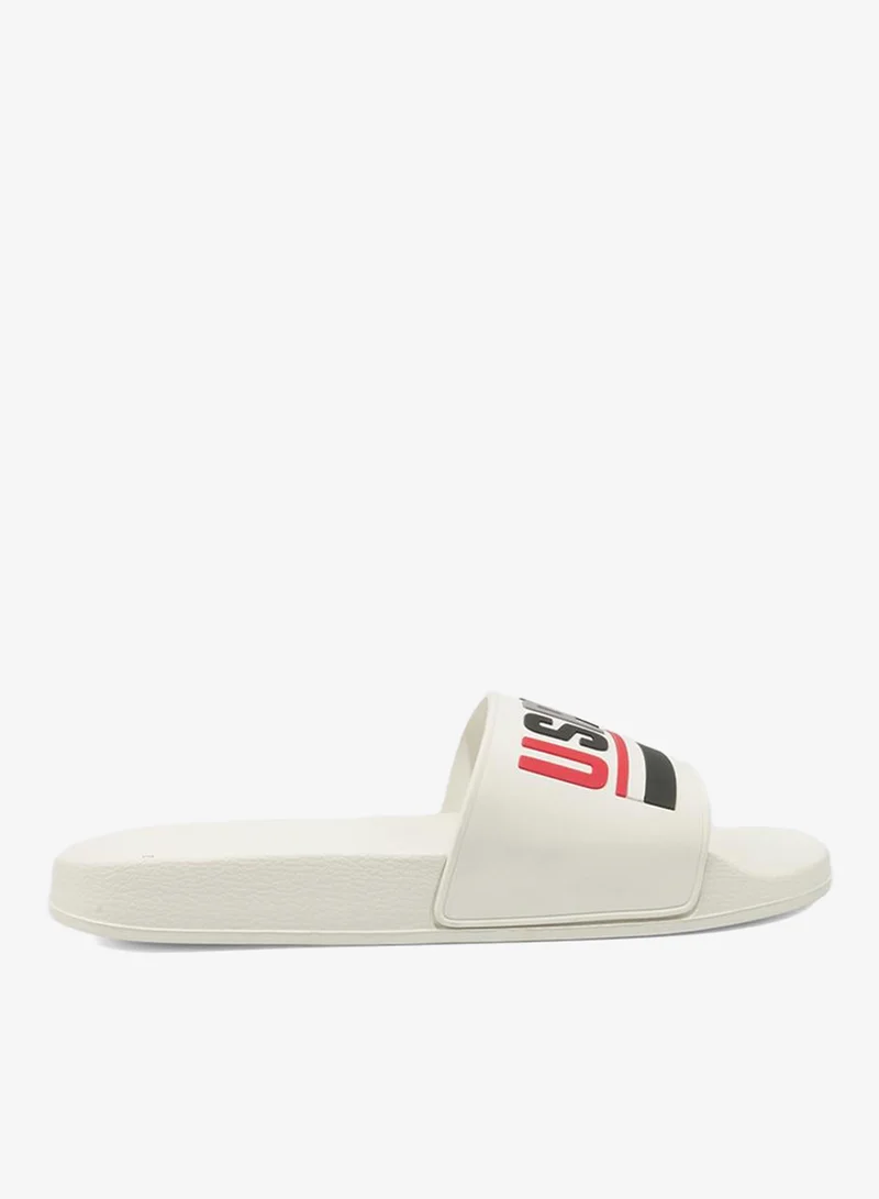 U.S. Polo Assn. Men's White Signature Slides – Effortless Style Meets Ultimate Relaxation!