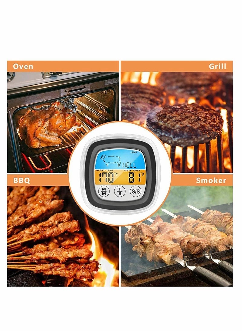 SYOSI Meat Thermometer Digital Instant Read Food Thermometer - Grill, BBQ, Kitchen, Oven, Candy Thermometer for Cooking, Grilling, Touch Screen LCD Display - Image 2