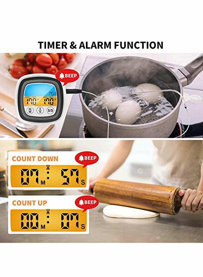 SYOSI Meat Thermometer Digital Instant Read Food Thermometer - Grill, BBQ, Kitchen, Oven, Candy Thermometer for Cooking, Grilling, Touch Screen LCD Display - Image 3