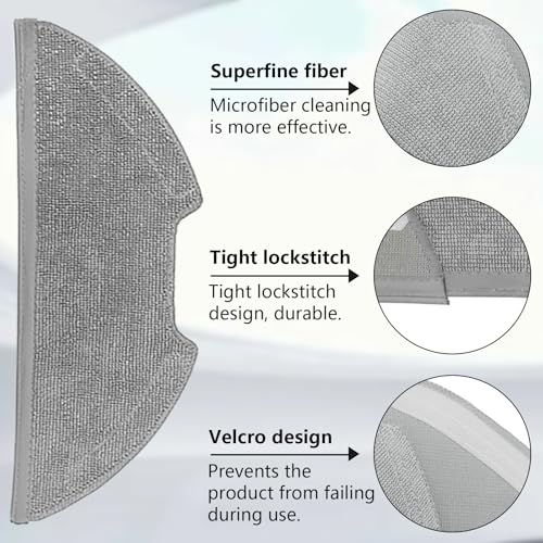 Frexusuent Mop Pads Accessories for Eureka E10s, E20 Plus Robot Vacuum Cleaner, E10S Mop Pad, E20 Plus Replacement Washable and Reusable Mop Pads - Image 3