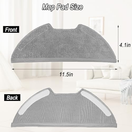 Frexusuent Mop Pads Accessories for Eureka E10s, E20 Plus Robot Vacuum Cleaner, E10S Mop Pad, E20 Plus Replacement Washable and Reusable Mop Pads - Image 4