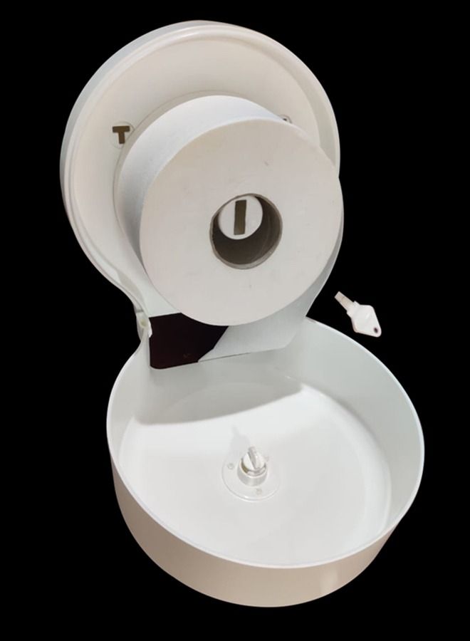 LACOT GENERAL TRADING LLC Mini Jumbo Toilet Roll Dispenser with Safety Key Locking System-White - Image 2