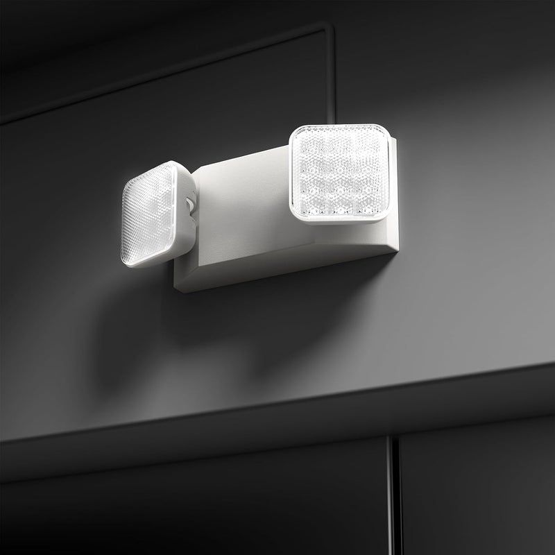 EXITLUX 6 Packs LED Emergency Lights with Battery Backup, Two Head Adjustable Square LED Emergency Lighting for Home/Business, UL 924 Certified-Wall Mount, Hard Wired, 120-277V, Fire Resistant. - Image 3