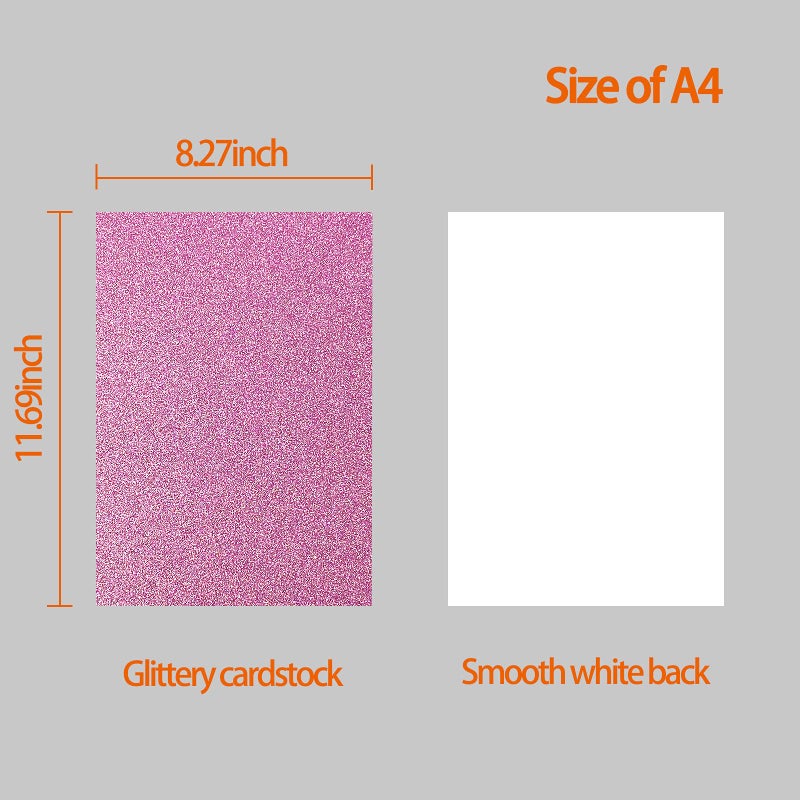 Simetufy Glitter Cardstock, 40 Sheets in 20 Colors, Premium Cardstock for Cricut, Crafts and DIY Projects, Sparkly Paper for Card Making, 250 GSM - Image 2
