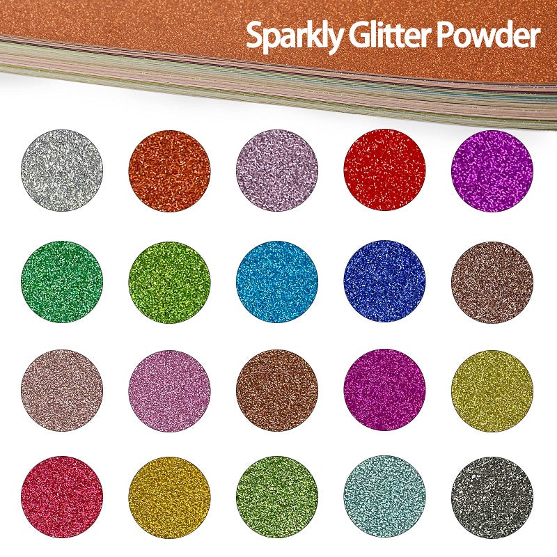 Simetufy Glitter Cardstock, 40 Sheets in 20 Colors, Premium Cardstock for Cricut, Crafts and DIY Projects, Sparkly Paper for Card Making, 250 GSM - Image 3