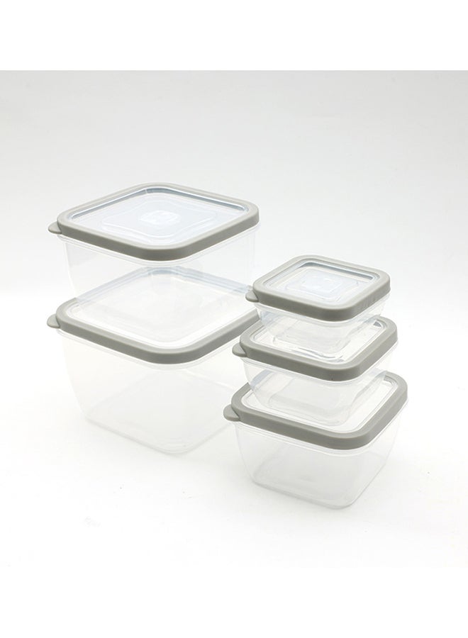 Home Pro 10pcs Set Square Food Container 0.33L | 0.63L | 1.15L | 1.89L | 2.88L | White - Image 1