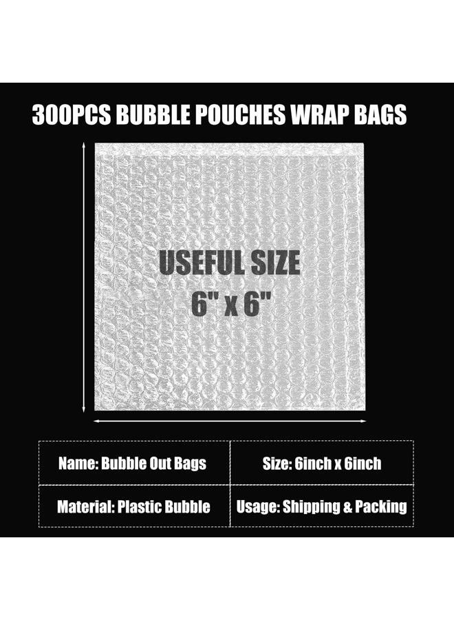 EPHECH 300PCS Clear Bubble Out Bag 6" x 6", Small Bubble Pouches Wrap Bags, Double Wall Shockproof Bubble Pouches Packaging Bags Cushioning Protective Bag for Moving, Shipping, Packing and Storage - Image 2