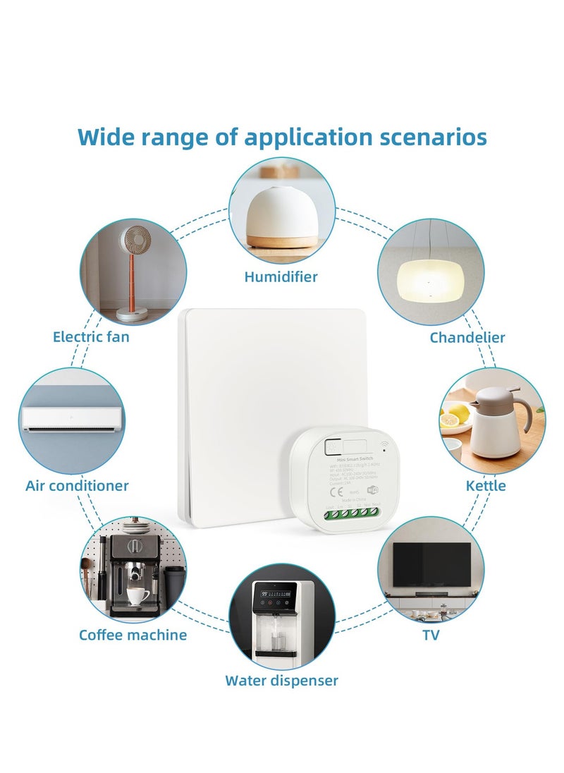 SYOSI - Smart Wall Light Switch WiFi Smart Wireless Lights Switch Kit 16A 250V 1-Way 2-Way Switch Receiver No Wiring No Battery Waterproof Switch Compatible with Alexa Google and Assistant Timing Function - Image 1