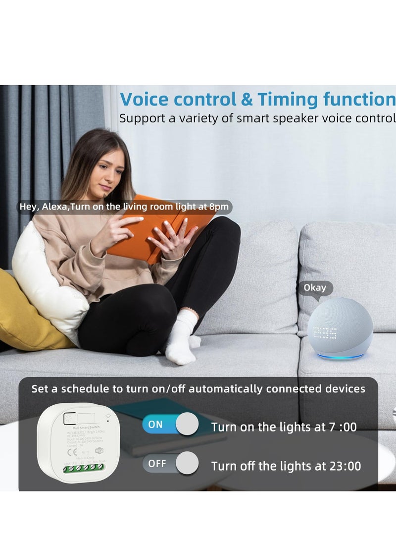 SYOSI - Smart Wall Light Switch WiFi Smart Wireless Lights Switch Kit 16A 250V 1-Way 2-Way Switch Receiver No Wiring No Battery Waterproof Switch Compatible with Alexa Google and Assistant Timing Function - Image 1