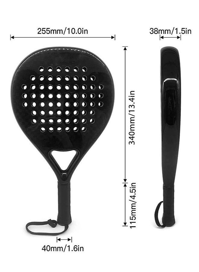 Arabest Lightweight Padel Tennis Racket, Pop Tennis Paddle Racquets, Pro Fiberglass Carbon Fiber Paddle Racket with Cover Bag - Image 4
