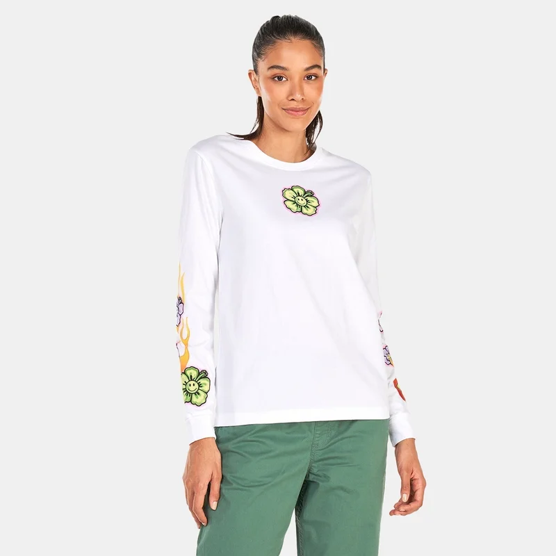 VANS Women's x EM On Holiday Long Sleeve Boyfriend T-Shirt