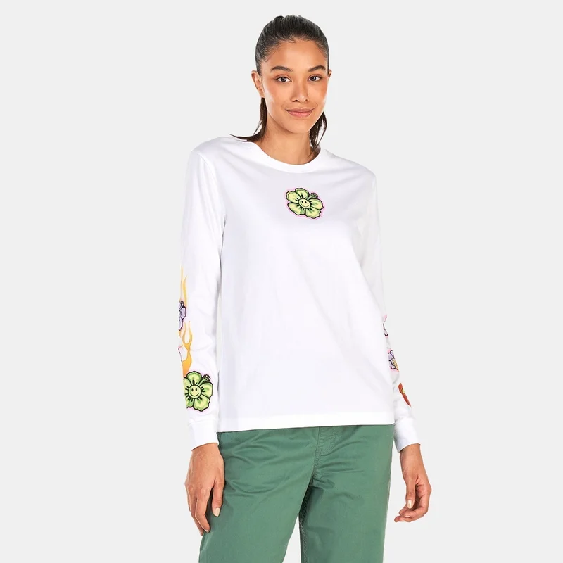 VANS Women's x EM On Holiday Long Sleeve Boyfriend T-Shirt