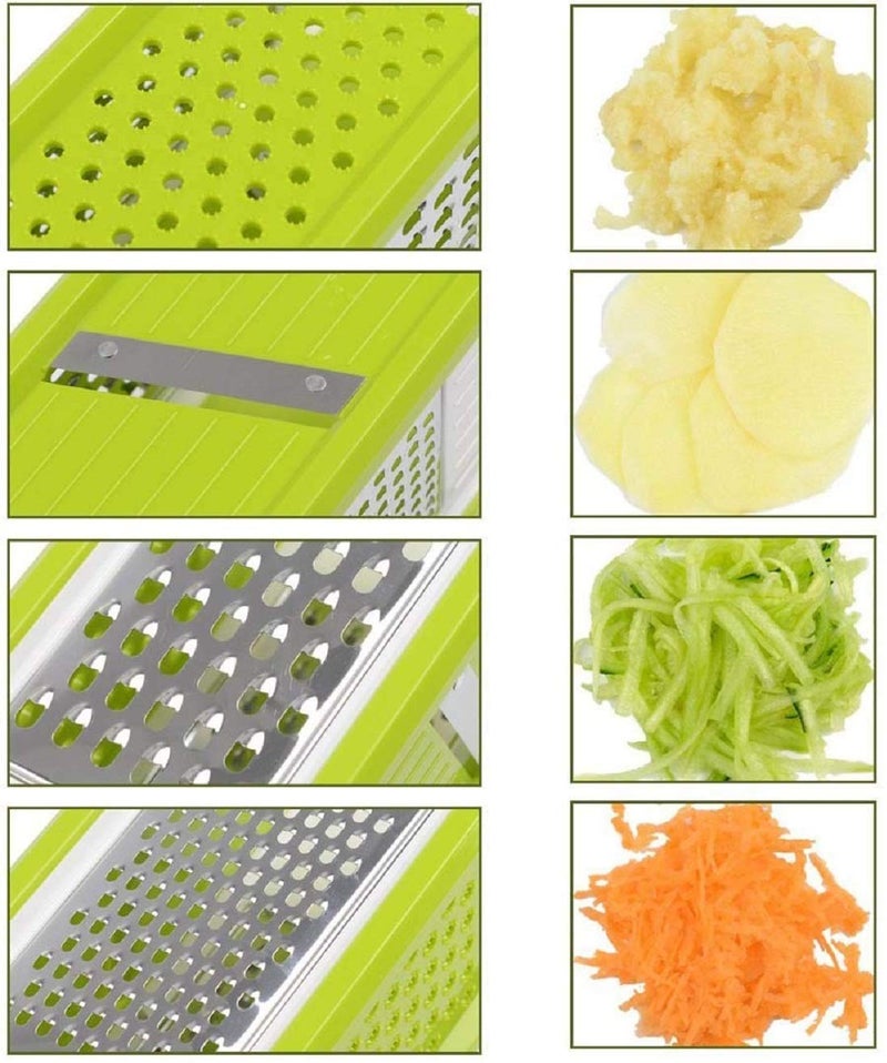 MOBDESK Silicone Spatula Sets Made of Food Grade Silicone Design Seamless Perfect for Cooking Baking Mixing 4 in 1 Vegetable Grater Slicer Chopper Peeler Attach Blades for Chips Cutter Kitchen - Image 4