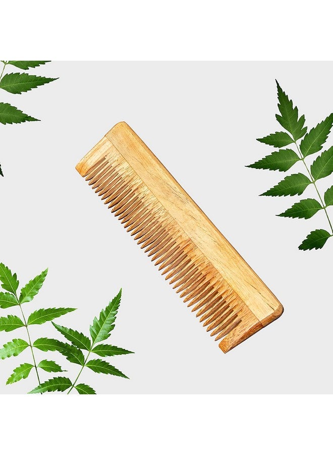 WITSOUL Neem Wood Comb Anti-Dandruff Comb For Men And Women, Brown color (SET OF 4) - Image 2